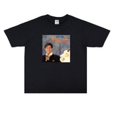 Film Star T Shirt Loose Street Cotton Small Neckline T-shirt for Men and Women