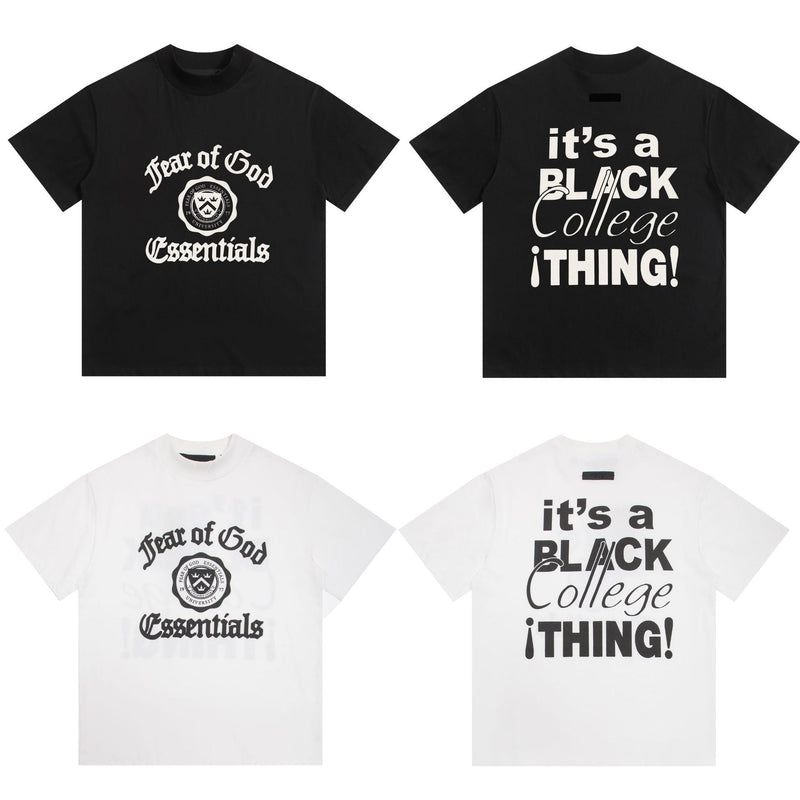 Fog Essentials T Shirts Spring/Summer FOG Letter Print Crew Neck Short Sleeves