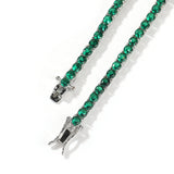Chains Green Zircon Necklace 3mm Tennis Chain Fashion St. Valentine's Spectrum