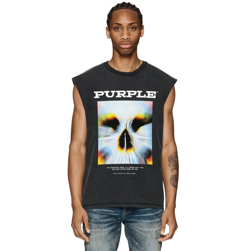 Purple Brand Distressed Tank T Shirts Distressed Sleeveless T-shirt Vest