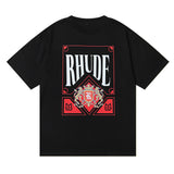 Rhude T Shirt Micro Label Letter Card Print Short Sleeve T-Shirt