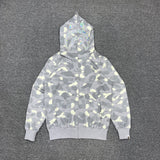 Bape Hoodie Zip-Up Cardigan Iridescent Glow Hoodie