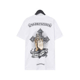 CHH Chrome Heart T Shirts Croix Hands Ribbon Cross