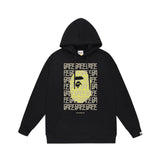 Bathing Ape Hoodie Autumn/Winter Letter Print Loose Hoodie Pullover Ape Sweater