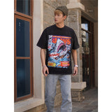 Film Star T Shirt Cotton Loose Short Sleeve American Retro Fashion Printed round Neck T-shirt