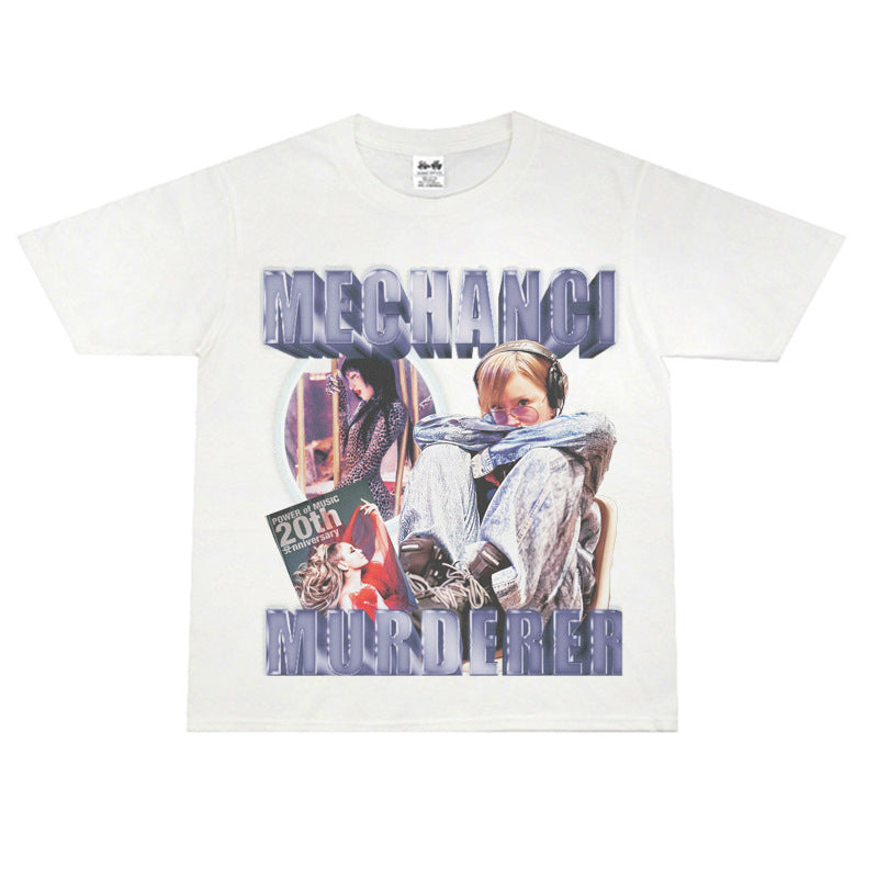 Film Star T Shirt Hamazaki Step Poster Commemorative Edition Loose Retro Street Cotton T-shirt Men and Women
