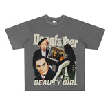 Film Star T Shirt Loose Heavy Retro Street Cotton American T-shirt Men and Women