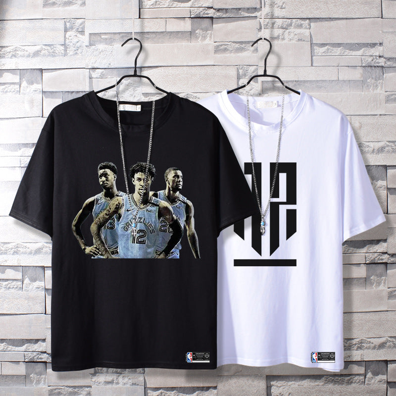 Basketball Sports T Shirt Summer Cotton Short Sleeve T-Shirt Male Student Basketball Sports Loose