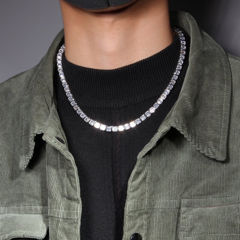 Chains hip hop copper square zircon tennis chain Hiphop St. Valentine's Spectrum