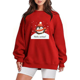 Fall Winter Sweatshirt For Womens Cute Christmas Penguin
