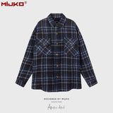 MIJKO Mens Jacket Retro Checked Shirt