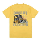 Funny Forklift Certified Operator Print T-Shirt Men Vintage