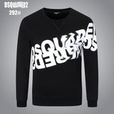 Dsq2 Hoodie DSQ Lian D2 Autumn and Winter Oblique Letter Print Sweatshirt Trendy Men