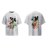 Unisex T-Shirts Washed Old Vintage Mickey Mouse Cartoon Anime Loose T-Shirt