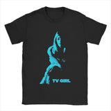 Men Tv Girl T Shirts Pure Cotton Tops Vintage Short Sleeve