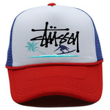 Stussy Hat Printed Truck Mesh Cap Outdoor Surfing Casual Sun Hat