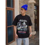 Basket Ball Star T Shirt Cotton Short Sleeve Loose American Retro T-shirt for Men and Women