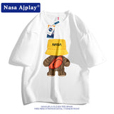 Nasa T Shirt Cotton Short-Sleeved T-Shirt Men'S And Women'S Loose Top
