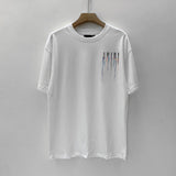 Amiri T Shirt Colorful Splash Ink Casual round Neck Short Sleeves T-shirt