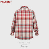 MIJKO Mens Jacket Plaid Jacket Unisex Cityboy