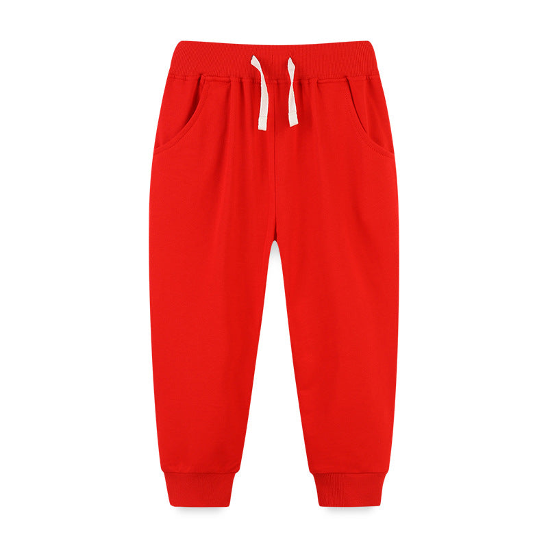 Boy Pants Children's Autumn Clothing Pants Sweater Trousers Solid Color Fashion Children Sports Pants