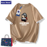 Nasa T Shirt Short-Sleeved T-Shirt Men'S Summer Trendy Loose Casual Cotton T-Shirt