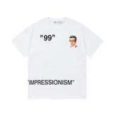 Off White T Shirts OW Witch Character Pattern Crew Neck Pullover Short Sleeves