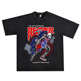 Basket Ball Star T Shirt Basketball Kevin Durant Washed Distressed Printed T-Shirt Personalized Short Sleeve Pure Cotton