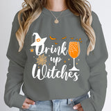 Witch Hat Drink Up Print Sweatshirt