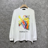 Purple Brand Long Sleeve T-Shirt Fashion Loose Long Sleeve Top