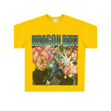 Film Star T Shirt Washed Old Print Short Sleeve Loose T-shirt