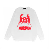 Purple Brand Long Sleeve T-Shirt Fashion Loose Long Sleeve Top