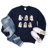 Ghost Reading Books Sweater Bookish Halloween Sweatshirt