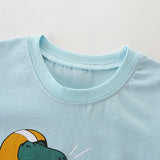 Boy T Shirt Short Sleeve T-shirt Summer Children's round Neck Cartoon Print