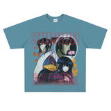 Film Star T Shirt Cartoon Anime Movie Jia He Fa Ren Post Loose Retro Street Cotton T-shirt