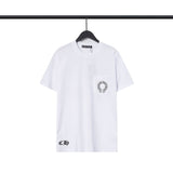 CHH Chrome Heart T Shirts Croix Cross Leather Printed Short Sleeve T-Shirt