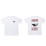 New Arrival  Summer T-Shirt LOOK MOM I CAN FLY Funny Print