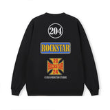 Vintage Hoodie American Vintage Print Crew Neck Hooded Sweater Loose