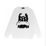 Purple Brand Long Sleeve T-Shirt Fashion Loose Long Sleeve Top