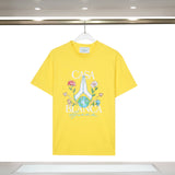 Casablanca T Shirts Meaningful Prints Loose Cotton Tee