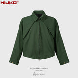 MIJKO Mens Jacket Vibe Two-way Pull Short Jacket Unisex