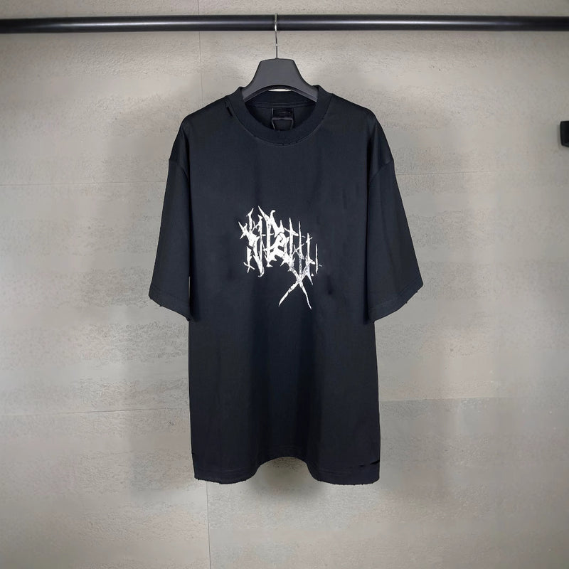 Mens T-shirts Summer Paris Art Crack Print Short Sleeve T-Shirt