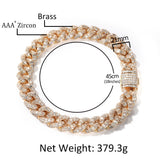 Chains Hip Hop Necklace ins 20mm Square Zirconium Cuban Chain Zircon St. Valentine's Spectrum
