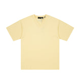 Fog Essentials T Shirts Spring/Summer FOG Season 9 Double Line Plastic Letter V-Neck Short Sleeves