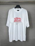 Mens T-shirts Summer Paris Graffiti Print Short Sleeve Crew Neck T-Shirt Loose