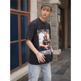 Basket Ball Star T Shirt Basketball Zach LaVine Washed Distressed Printed Cotton T-shirt Short Sleeve