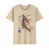 Basketball Sports T Shirt Summer Short-Sleeved T-Shirt Male Handsome Loose Student Nasa Astronaut