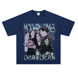 Film Star T Shirt Movie Chaplin Modern Era Loose Retro Street Cotton T-shirt