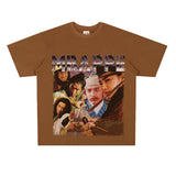 Film Star T Shirt Cotton Short Sleeve Loose round Neck Retro Minority Design T-shirt