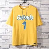 Basketball Sports T Shirt Short-Sleeved T-Shirt Men'S Magic Mcgrady No. 1 Basketball Sports Training Wear Student Loose